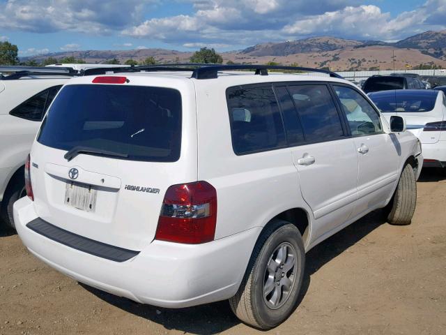 JTEGD21A360143700 - 2006 TOYOTA HIGHLANDER WHITE photo 4