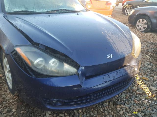 KMHHM66D17U254125 - 2007 HYUNDAI TIBURON GS BLUE photo 9