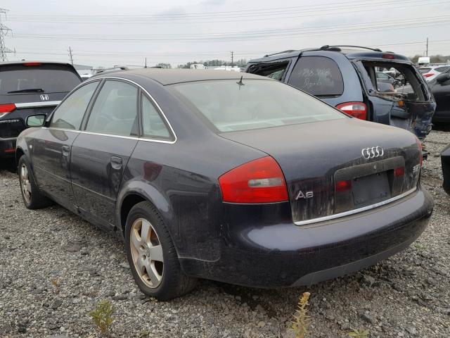 WAUED64BX1N083396 - 2001 AUDI A6 2.7T QU BLUE photo 3