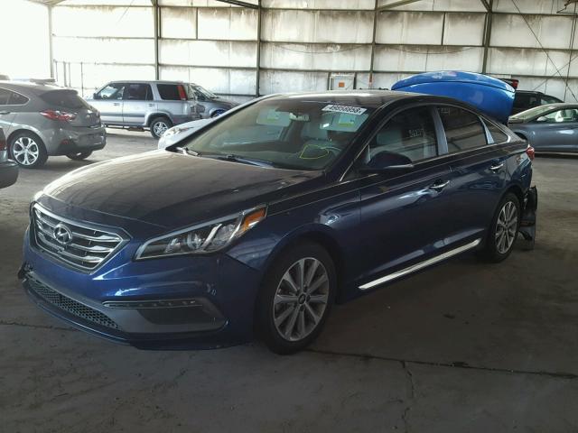 5NPE34AF0GH298313 - 2016 HYUNDAI SONATA SPO BLUE photo 2