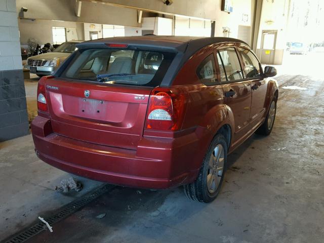 1B3HB48B07D113526 - 2007 DODGE CALIBER SX RED photo 4