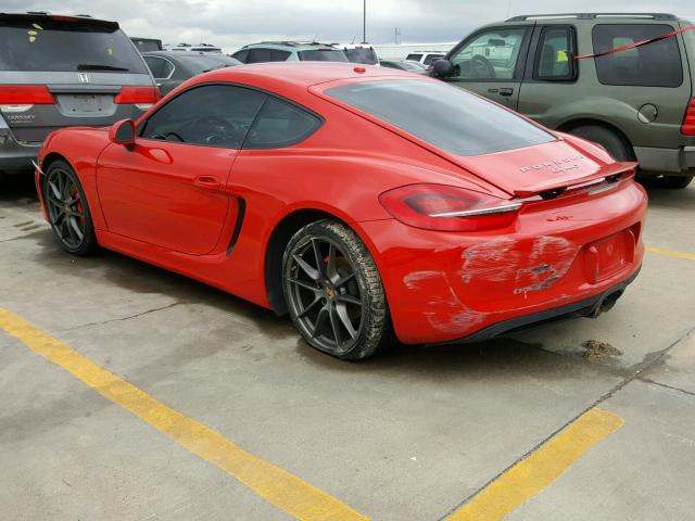 WP0AB2A80EK192272 - 2014 PORSCHE CAYMAN S RED photo 3