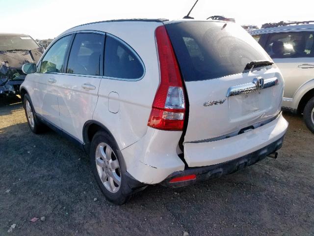 JHLRE38788C014916 - 2008 HONDA CR-V EXL WHITE photo 3