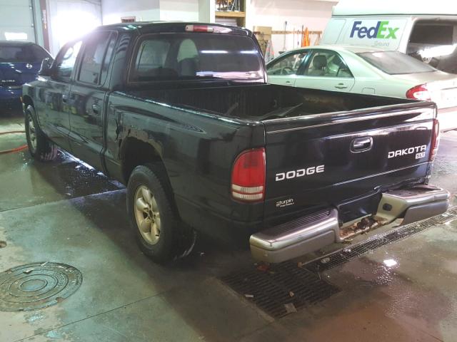 1D7HL48N54S787920 - 2004 DODGE DAKOTA QUA BLACK photo 3