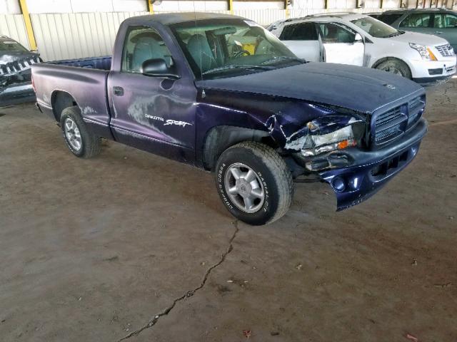 1B7FL26P6WS742871 - 1998 DODGE DAKOTA BLUE photo 1