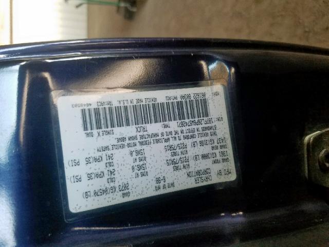 1B7FL26P6WS742871 - 1998 DODGE DAKOTA BLUE photo 10