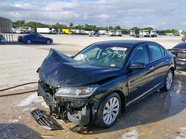 1HGCR2F81DA037782 - 2013 HONDA ACCORD EXL BLACK photo 2