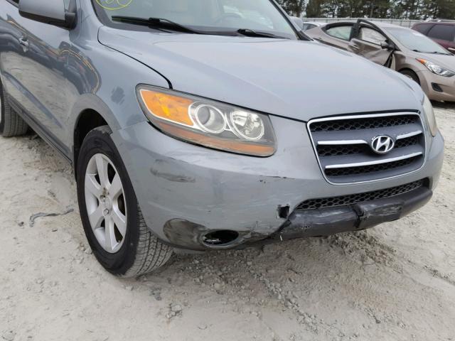 5NMSH13E17H022503 - 2007 HYUNDAI SANTA FE S GRAY photo 9