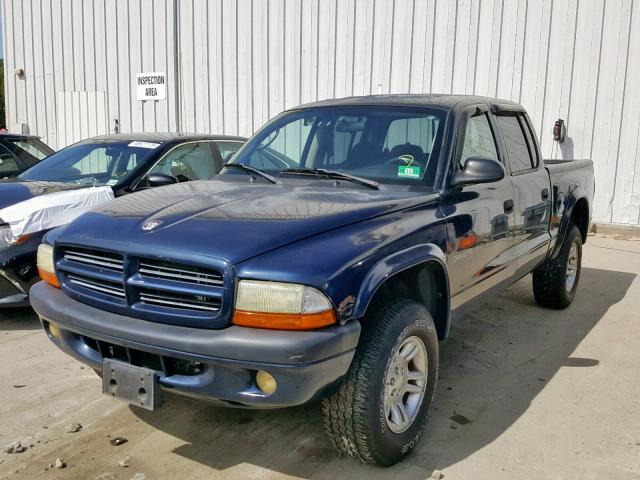 1B7HG38NX2S557697 - 2002 DODGE DAKOTA QUA BLUE photo 2