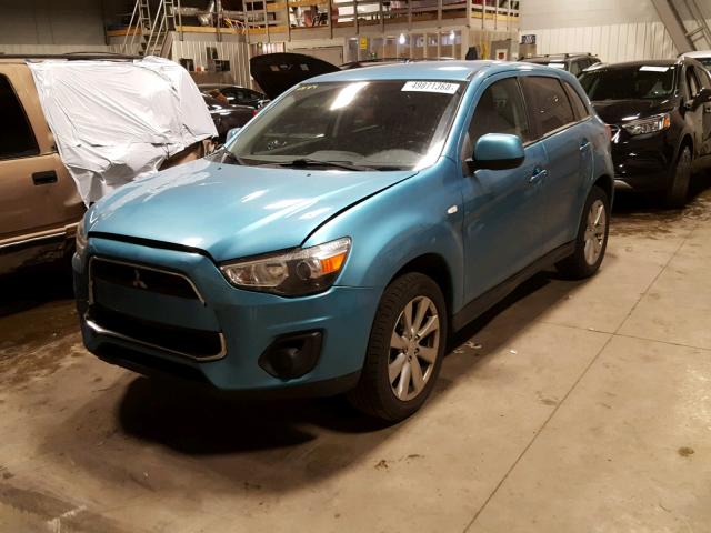 4A4AR3AU4DE002137 - 2013 MITSUBISHI OUTLANDER TEAL photo 2