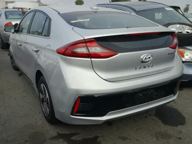 KMHC75LC8HU025000 - 2017 HYUNDAI IONIQ SEL SILVER photo 3