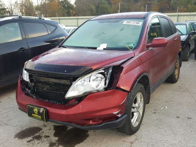 JHLRE4H75BC021626 - 2011 HONDA CR-V EXL MAROON photo 2