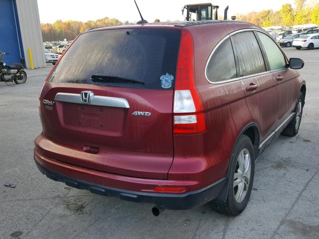 JHLRE4H75BC021626 - 2011 HONDA CR-V EXL MAROON photo 4