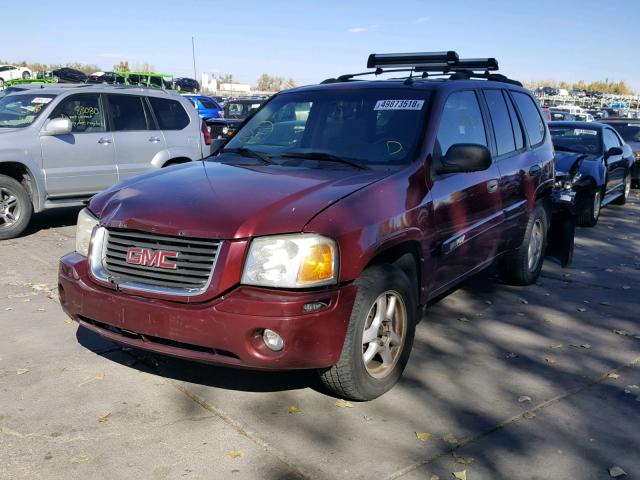 1GKDT13S552198165 - 2005 GMC ENVOY MAROON photo 2