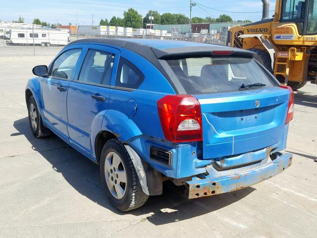 1B3HB28B98D609785 - 2008 DODGE CALIBER BLUE photo 3