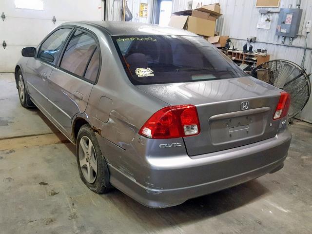 JHMES26795S000699 - 2005 HONDA CIVIC EX GRAY photo 3