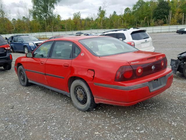 2G1WF52E049137331 - 2004 CHEVROLET IMPALA RED photo 3