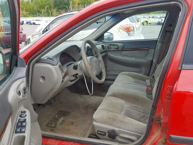 2G1WF52E049137331 - 2004 CHEVROLET IMPALA RED photo 5