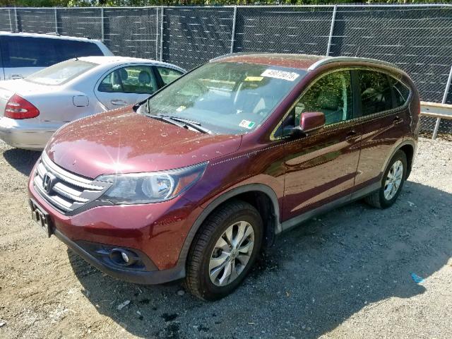 5J6RM4H71DL032913 - 2013 HONDA CR-V EXL MAROON photo 2