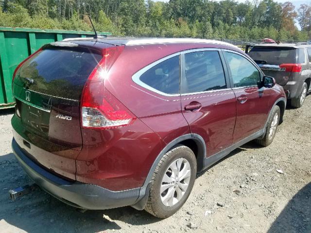 5J6RM4H71DL032913 - 2013 HONDA CR-V EXL MAROON photo 4