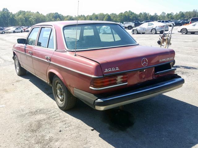 WDBAB33C8FA208411 - 1985 MERCEDES-BENZ 300 DT BURGUNDY photo 3