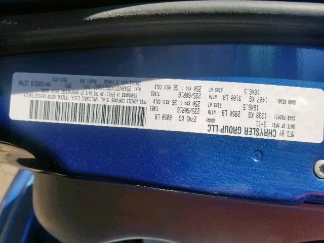 2D4RN3DG4BR693037 - 2011 DODGE GRAND CARA BLUE photo 10