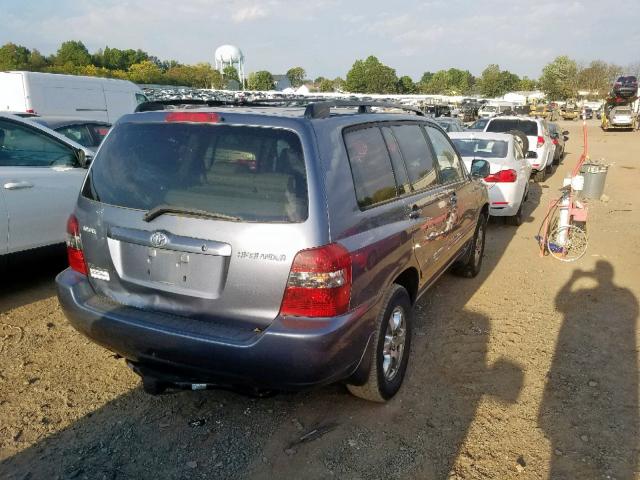 JTEEP21AX40030922 - 2004 TOYOTA HIGHLANDER BLUE photo 4