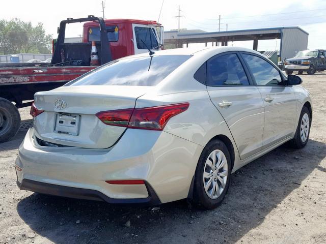 3KPC24A3XJE021339 - 2018 HYUNDAI ACCENT SE TAN photo 4