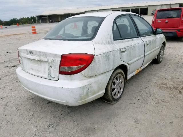 KNADC125936244879 - 2003 KIA RIO WHITE photo 4