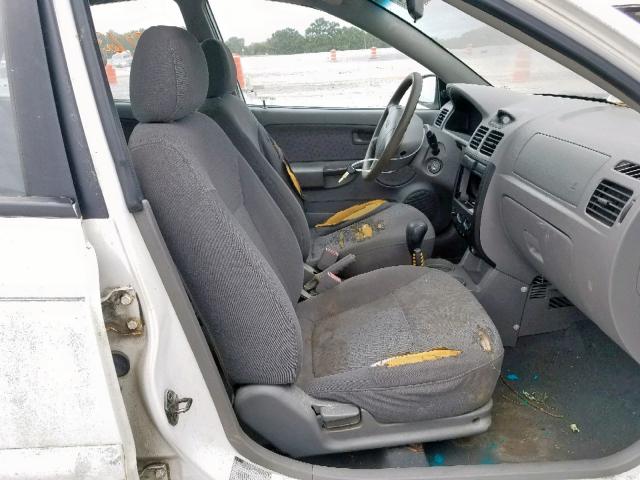 KNADC125936244879 - 2003 KIA RIO WHITE photo 5