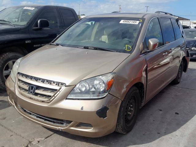 5FNRL38796B453271 - 2006 HONDA ODYSSEY EX BEIGE photo 2