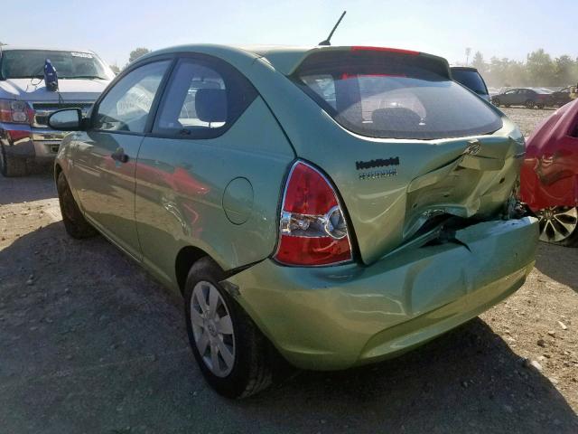 KMHCM36C07U043479 - 2007 HYUNDAI ACCENT GS GREEN photo 3