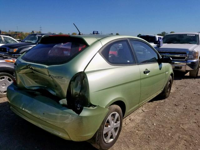 KMHCM36C07U043479 - 2007 HYUNDAI ACCENT GS GREEN photo 4