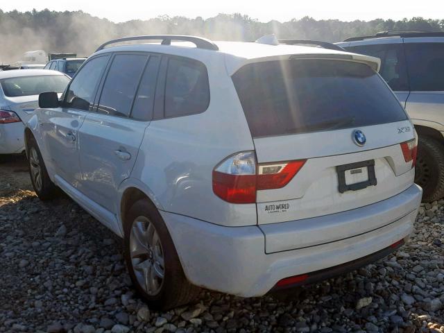 WBXPC93419WJ26583 - 2009 BMW X3 XDRIVE3 WHITE photo 3