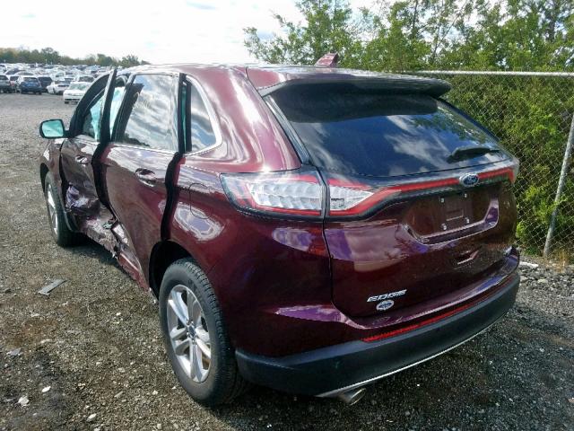 2FMPK4J82HBB25060 - 2017 FORD EDGE SEL BURGUNDY photo 3