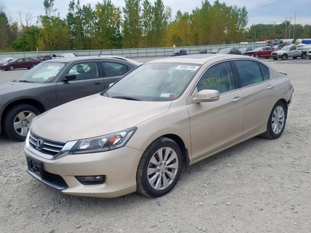 1HGCR2F87EA037593 - 2014 HONDA ACCORD EXL TAN photo 2