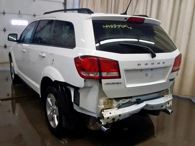 3D4PG1FG5BT567009 - 2011 DODGE JOURNEY MA WHITE photo 3