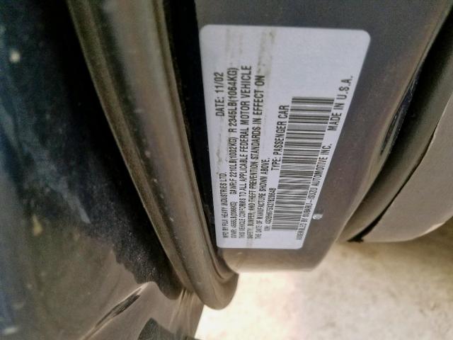 4S3BH675X37628648 - 2003 SUBARU LEGACY OUT BLUE photo 10