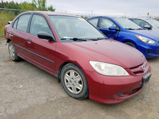 2HGES16355H029666 - 2005 HONDA CIVIC DX V RED photo 1