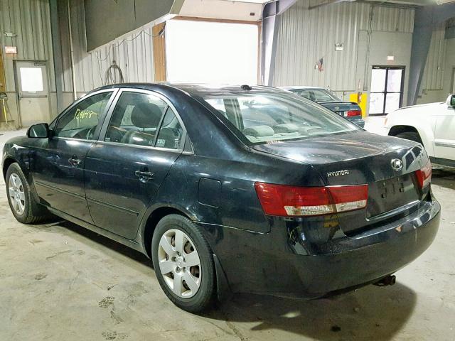 5NPET46C28H352582 - 2008 HYUNDAI SONATA GLS BLACK photo 3