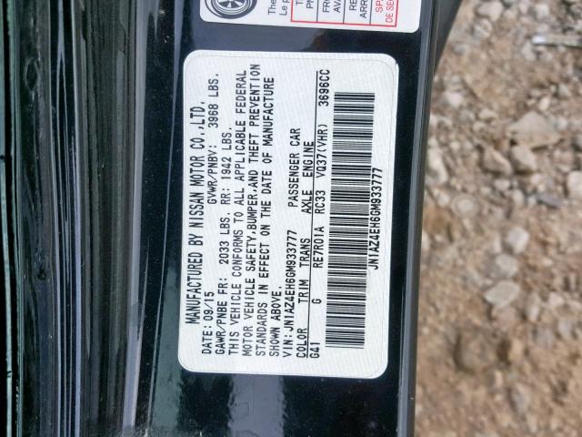 JN1AZ4EH6GM933777 - 2016 NISSAN 370Z BASE BLACK photo 10