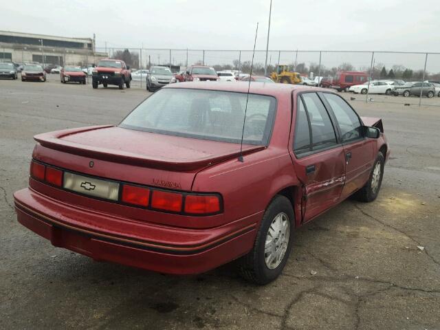 2G1WN54T6P9232267 - 1993 CHEVROLET LUMINA EUR MAROON photo 4