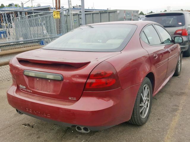 2G2WR524351187201 - 2005 PONTIAC GRAND PRIX BURGUNDY photo 4