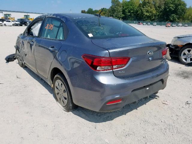 3KPA24AB1KE157763 - 2019 KIA RIO S GRAY photo 3