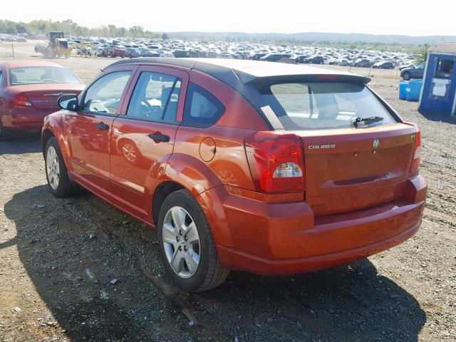 1B3HB48B67D541410 - 2007 DODGE CALIBER SX ORANGE photo 3