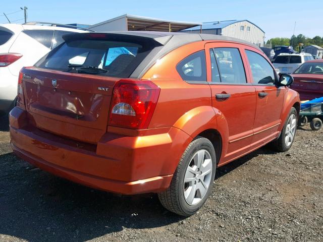 1B3HB48B67D541410 - 2007 DODGE CALIBER SX ORANGE photo 4