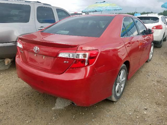 4T1BF1FK0CU605425 - 2012 TOYOTA CAMRY BASE RED photo 4