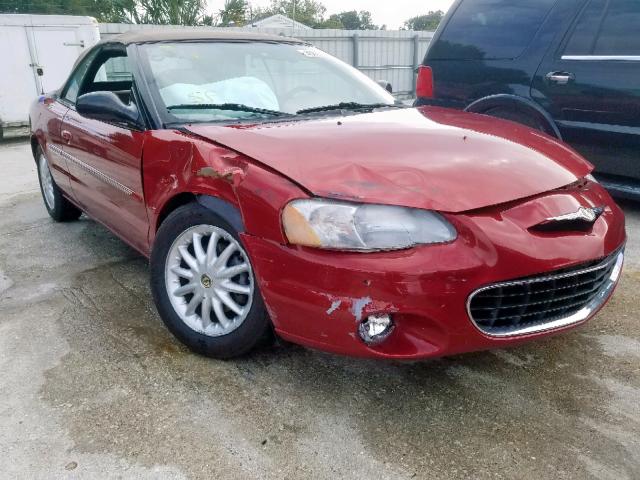 1C3EL55RX2N108461 - 2002 CHRYSLER SEBRING LX RED photo 1