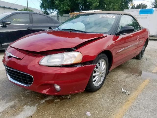 1C3EL55RX2N108461 - 2002 CHRYSLER SEBRING LX RED photo 2