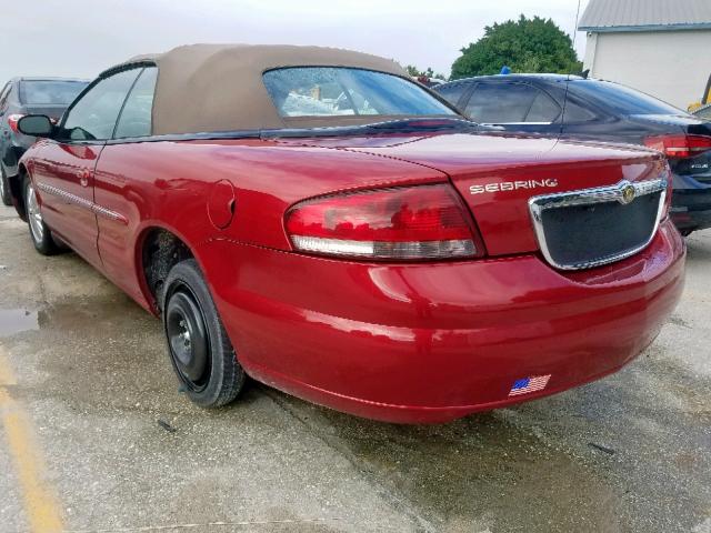 1C3EL55RX2N108461 - 2002 CHRYSLER SEBRING LX RED photo 3